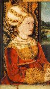 STRIGEL, Bernhard Portrait of Sybilla von Freyberg (born Gossenbrot) er oil on canvas
